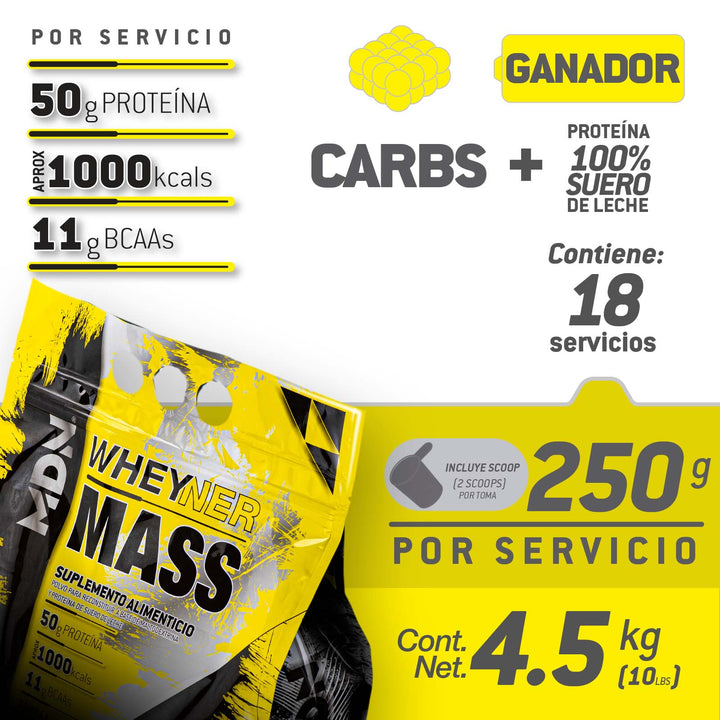 Proteína Ganador de Peso WheyNer MASS MDN Sports
