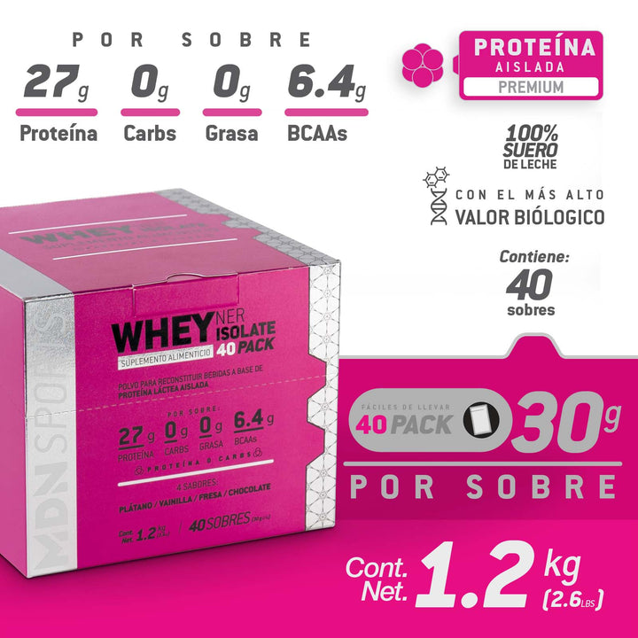 Proteína WheyNer Isolate 40 Pack