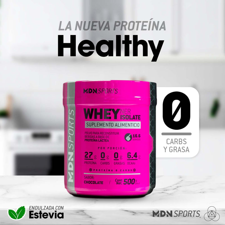 Proteína WheyNer Isolate Estevia MDN Sports