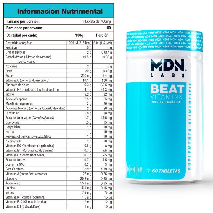 Multivitamínico Beat Vitamins Mdn labs