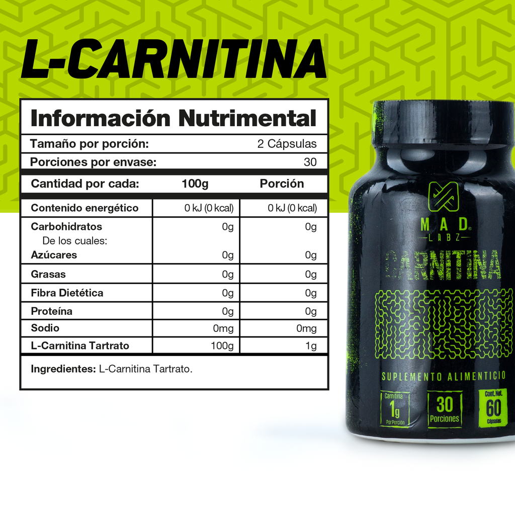 L-Carnitina Capsulas MAD | Carnitina Tartrato | MDNLabs | MDNLabs L-Carnitina Capsulas MAD | Carnitina Tartrato | MDNLabs | MDNLabs