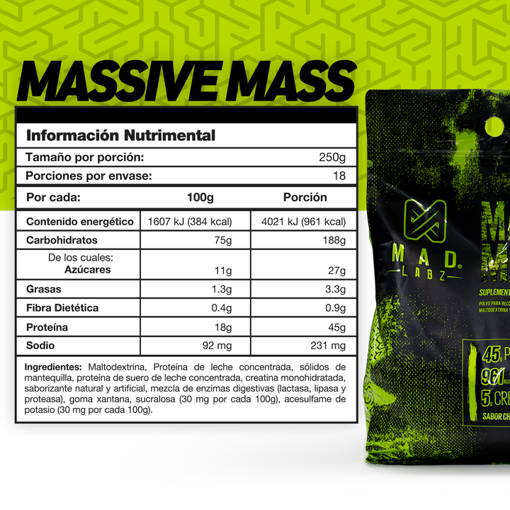 Proteína Ganador de Peso Massive Mass Mad Labz