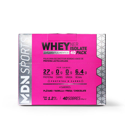 Proteína WheyNer Isolate 40 Pack - MDNLabs